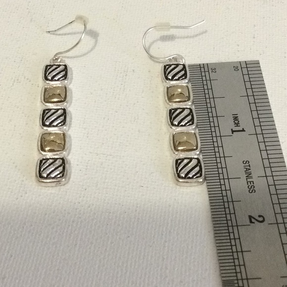 Gold, Silver & Black Metal Earrings - Picture 5 of 5
